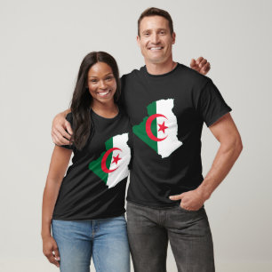 Algeria Flag In The Country Map T-Shirt