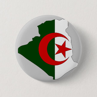 Algeria flag map 6 cm round badge