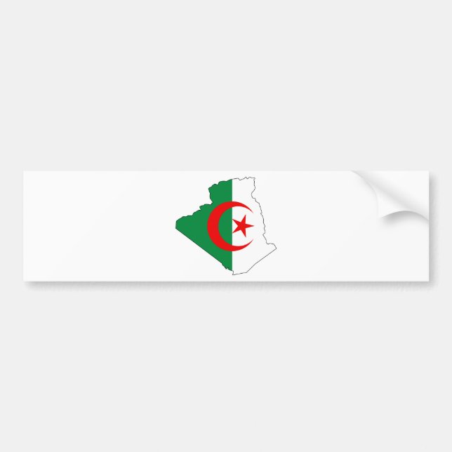 Algeria flag map DZ Bumper Sticker (Front)