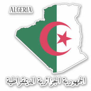 Algeria Flag Map Patriotic