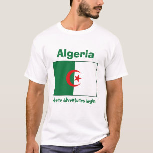 Algeria Flag + Map + Text T-Shirt