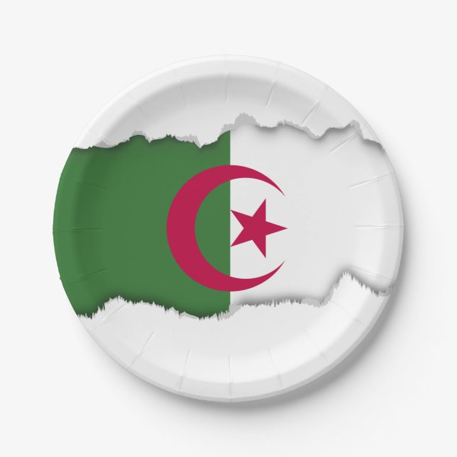 Algeria Flag Paper Plate (Front)