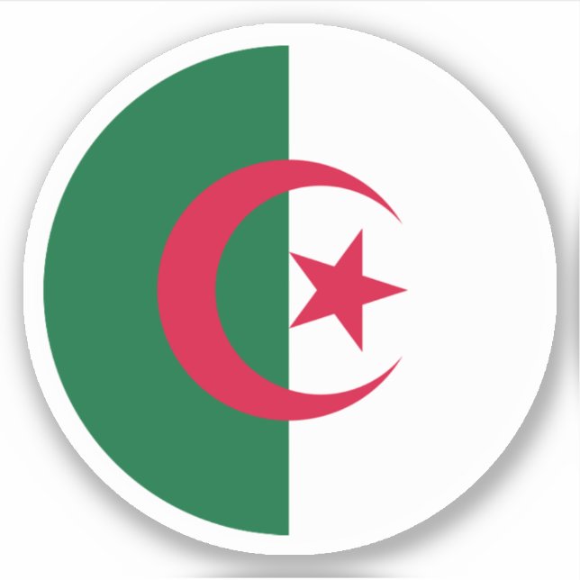 Algeria Flag Round Sticker (Front)