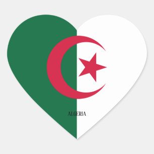 Algeria Flag Splendid Patriotic Heart Sticker