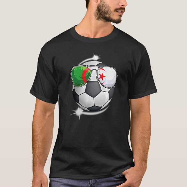 Algeria Football Fan Sunglass Soccer Algerian T-Shirt (Front)