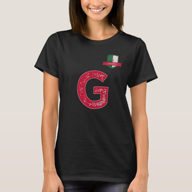 Algeria Human-Flag Group Letter G Algeria T-Shirt (Front)