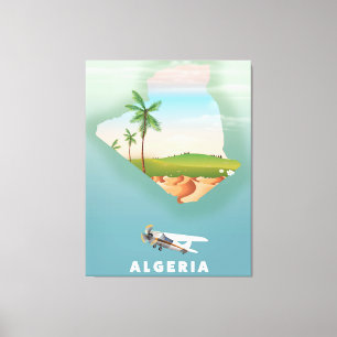 Algeria Illustrated travel poster print. Canvas Print