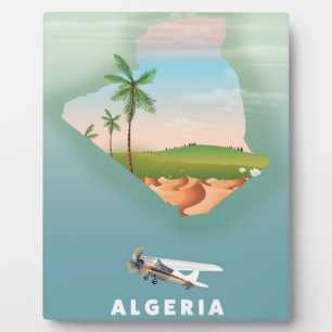 Algeria Illustrated travel poster print. Plaque