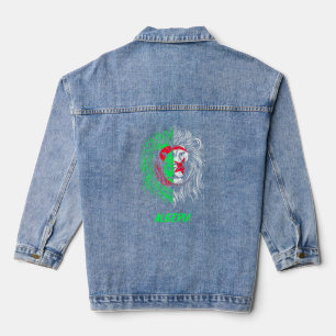 Algeria  Lion Algerian Flag Algeria T-Shirt Denim Jacket