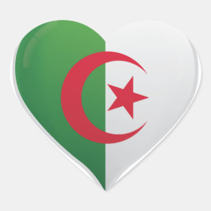 Algeria love flag pride heart sticker