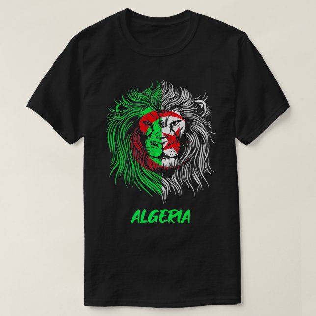 Algeria Lovers Lion Algerian Flag Algeria Premium  T-Shirt (Design Front)