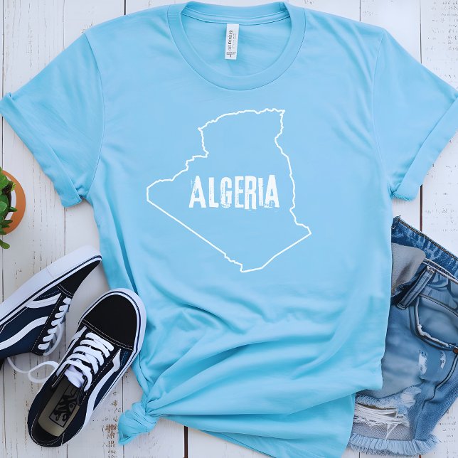 Algeria Map Shirt Algerian Country Outline Shape (Creator Uploaded)