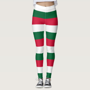 Algeria National Flag Colours Horizontal Striped Leggings