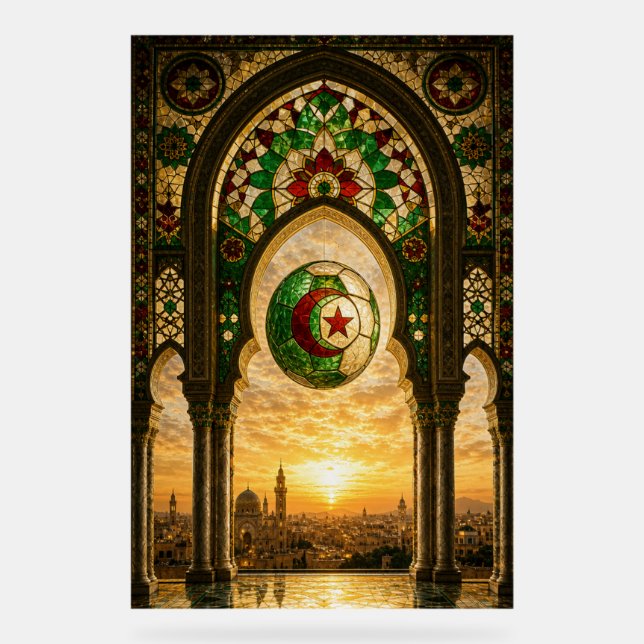 Algeria Ornate Mosque At Sunset Acrylic Sign (Front)