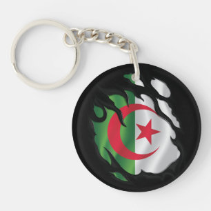 Algeria Ripped Flag Key Ring