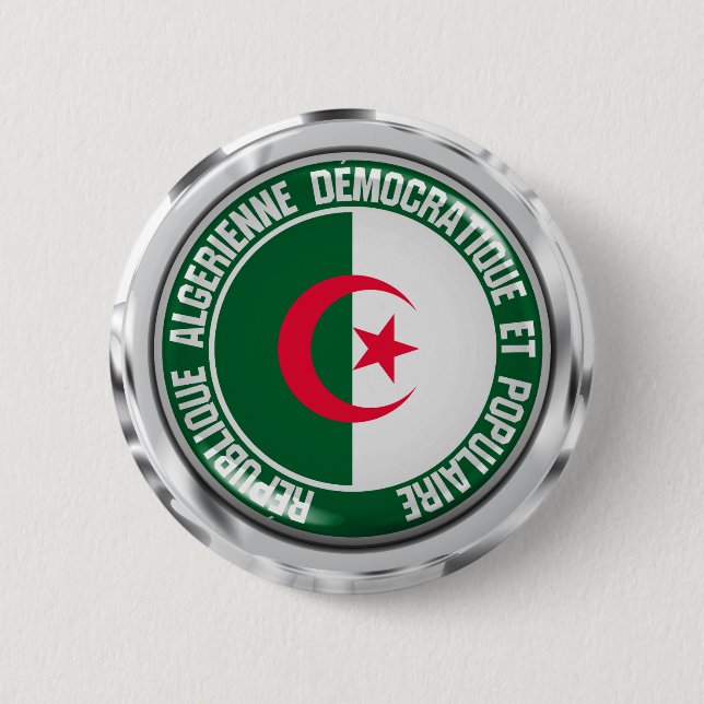 Algeria Round Emblem 6 Cm Round Badge (Front)