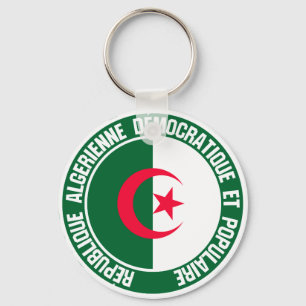 Algeria Round Emblem Key Ring