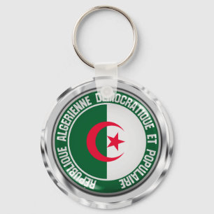 Algeria Round Emblem Key Ring