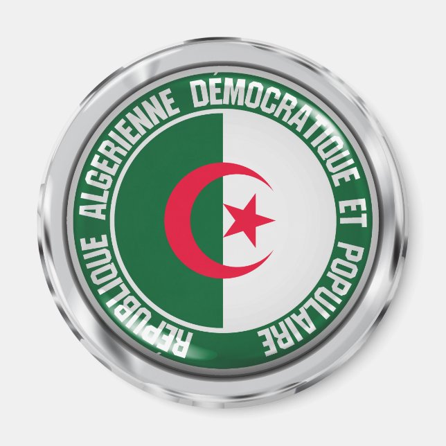 Algeria Round Emblem Magnet (Front)