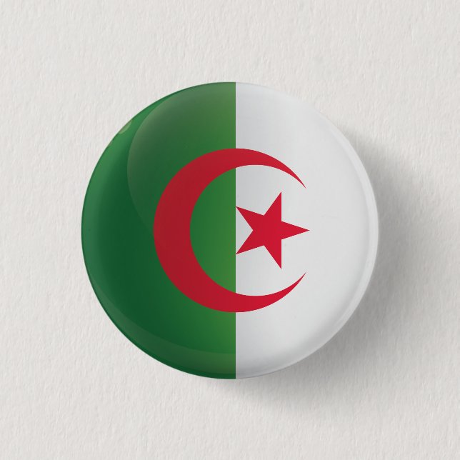 Algeria  Round Icon Flag 3 Cm Round Badge (Front)