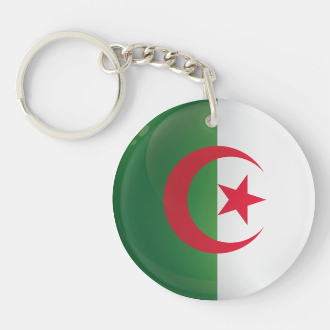 Algeria  Round Icon Flag Key Ring (Front)