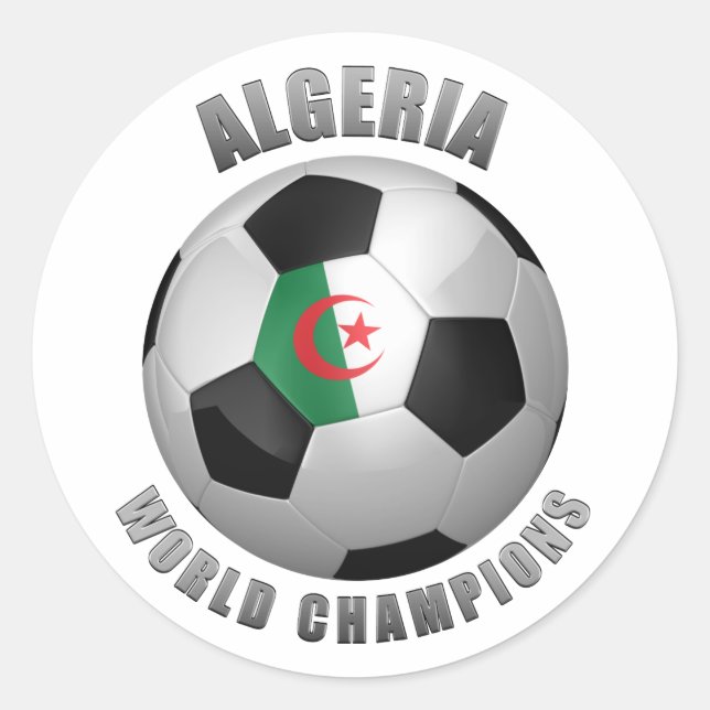 ALGERIA SOCCER CHAMPIONS CLASSIC ROUND STICKER (Front)