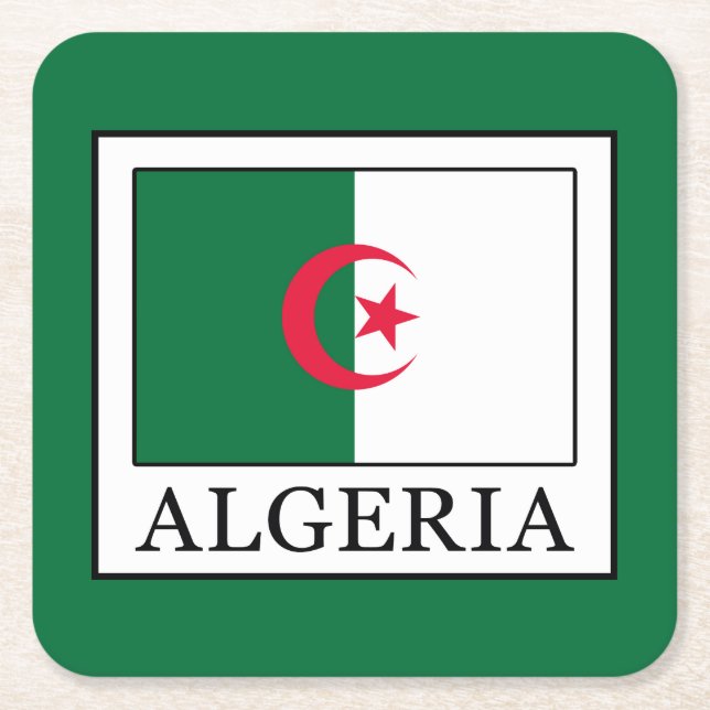 Algeria Square Paper Coaster (Front)