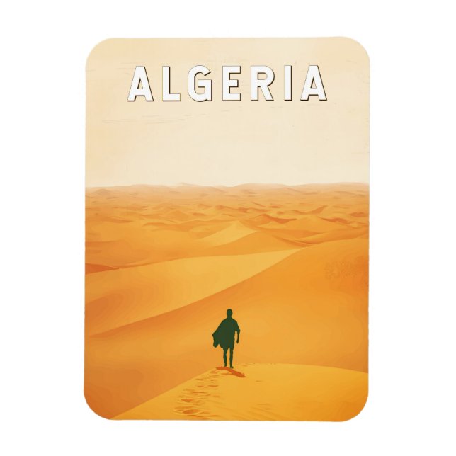 Algeria Travel Art Vintage Magnet (Vertical)