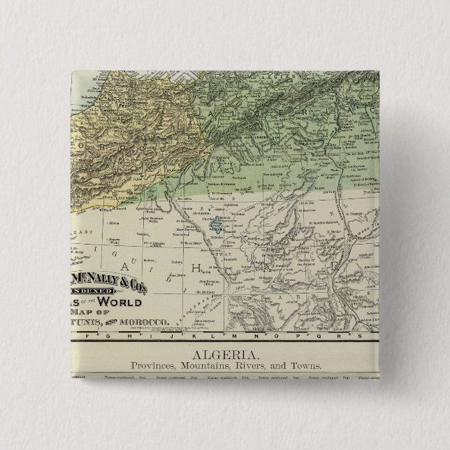 Algeria, Tunis, and Morocco 15 Cm Square Badge (Front)
