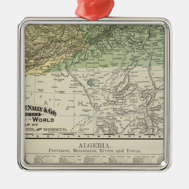 Algeria, Tunis, and Morocco Metal Tree Decoration (Front)