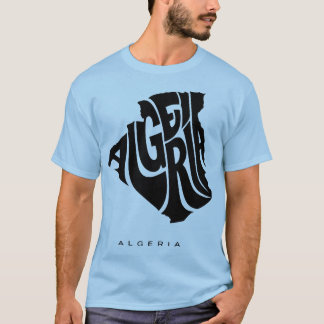 Algeria Typography Map Algeria  T-Shirt