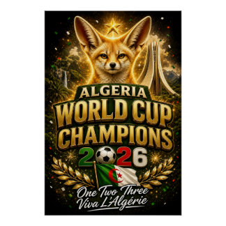 Algeria World Cup 2026 Champions Football Poster