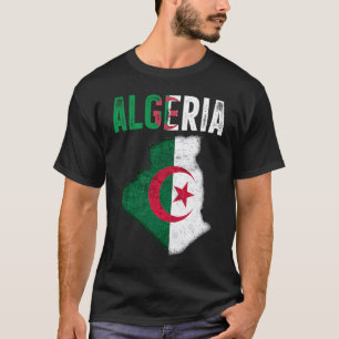 Algerian Algeria Country Map Flag T-Shirt