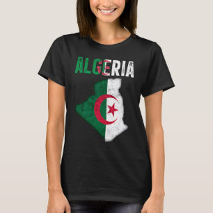 Algerian Algeria Country Map Flag T-Shirt