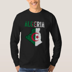 Algerian Algeria Country Map Flag T-Shirt