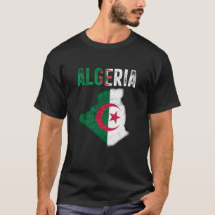 Algerian Algeria Country Map Flag T-Shirt