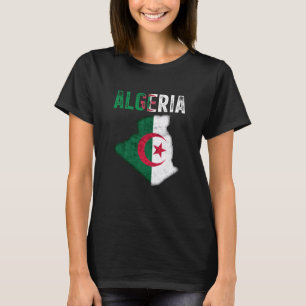 Algerian Algeria Country Map Flag T-Shirt