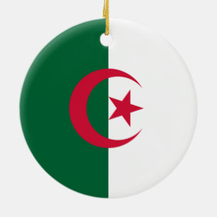 Algerian Flag Ceramic Tree Decoration