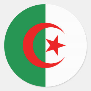 Algerian flag classic round sticker
