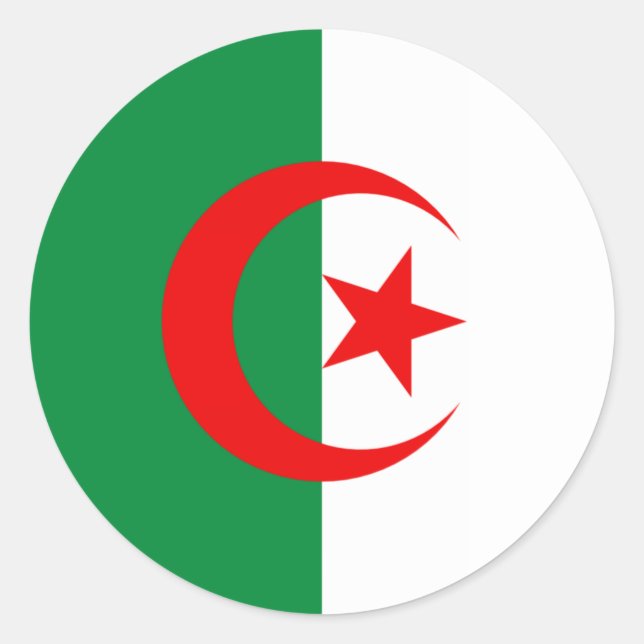 Algerian flag classic round sticker (Front)