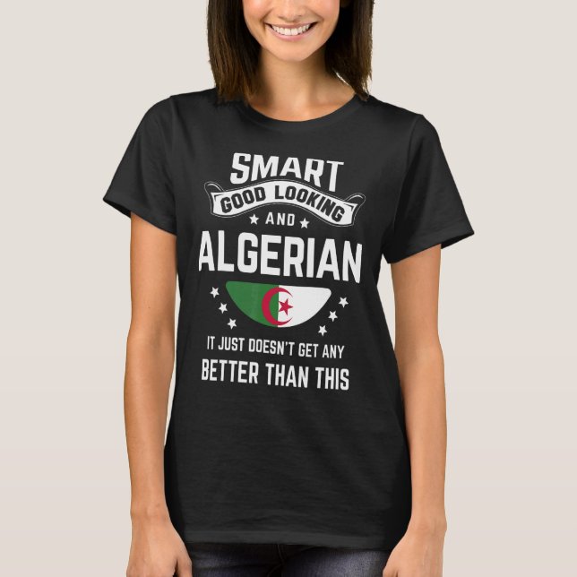 Algerian Flag Native Pride  Algeria Algerian Roots T-Shirt (Front)