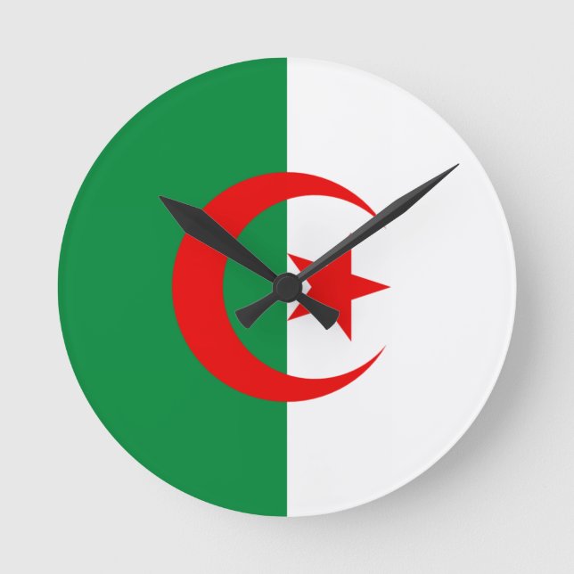 Algerian flag round clock (Front)