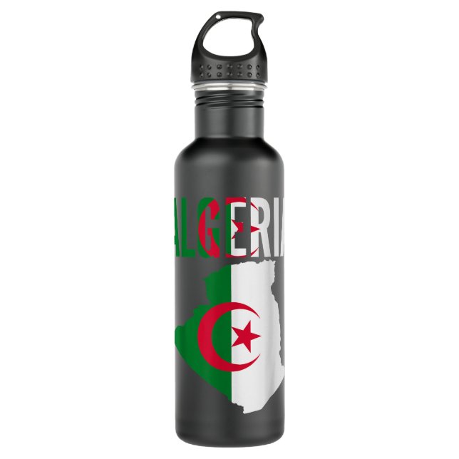 Algerian Gift Algeria Country Map Flag 710 Ml Water Bottle (Front)