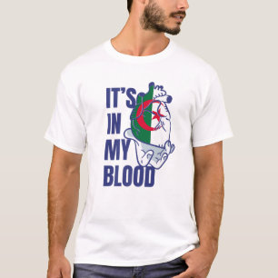 Algerian Heart Blood Veins Hand Flag Algeria T-Shirt