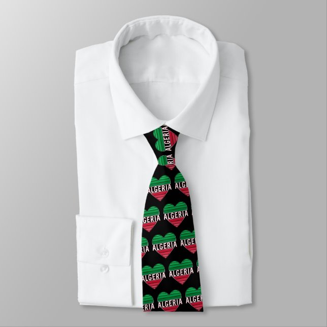 Algerian Heart, I Love Algeria Tie (Tied)