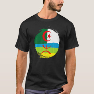 Algerian Roots Half Amazigh Flag Proud Tamazight P T-Shirt