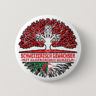 Algerien Algerisch Schweizer Schweiz Baum Wurzel 6 Cm Round Badge