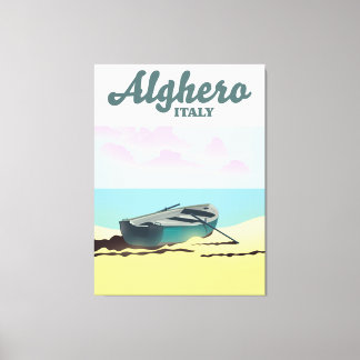 Alghero Italy vintage travel poster Canvas Print
