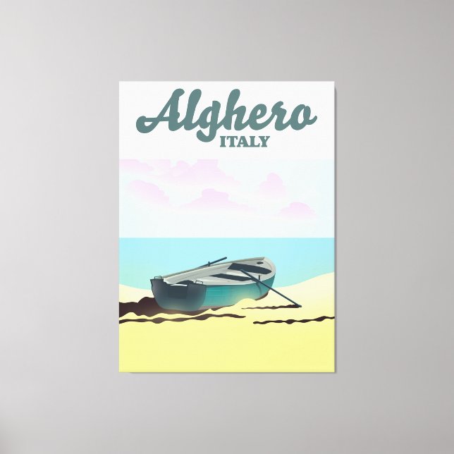 Alghero Italy vintage travel poster Canvas Print (Front)