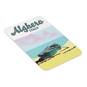 Alghero Italy vintage travel poster Magnet